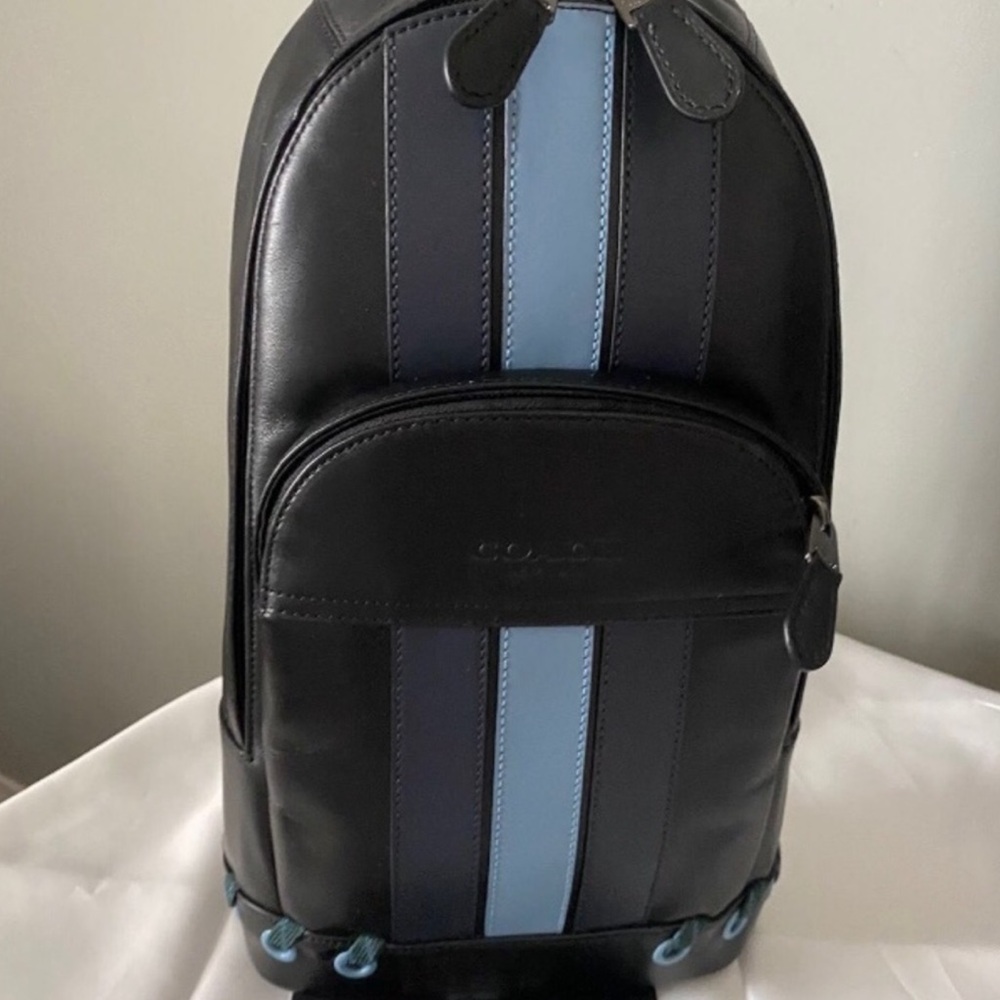 COACH Houston Sporty Pack Black & Blue with adjustable strap